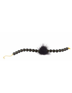 Bracelet CHEEK Noir en perles de culture, vermeil et vison Misaki QCUBCHEEKBLM