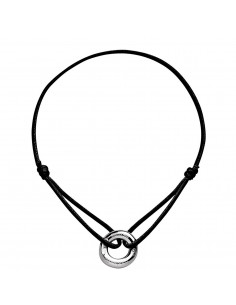 Bracelet cordon noir et Argent massif Christofle 6700117
