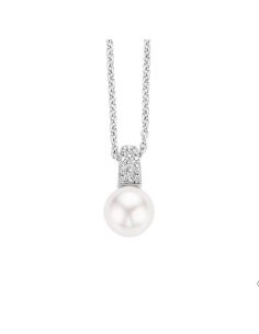 Collier Argent perle et Oxydes de Zirconium Ti Sento 3877PW