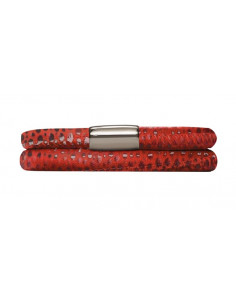 Bracelet Double Cuir Reptile rouge Endless 1002-38